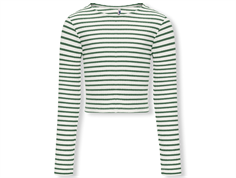 Kids ONLY cloud dancer/hedge green striped top